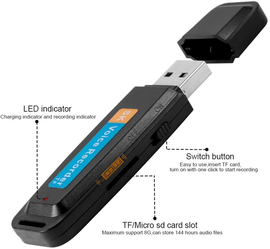 FREDI HD PLUS USB Pen Drive SK Voice Recorder USB Pen Drive Voice Recorder, Audio Recorder, Hidden Spy