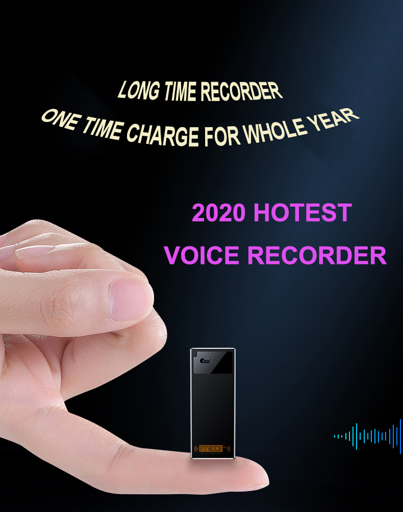 FREDI HD PLUS 64GB Voice Activated Recorder with The Longest Battery Life, Continuous Recording up to 15 Days, MP3 Audio Records for Home/Office/Class/Interviews/Car - Black
