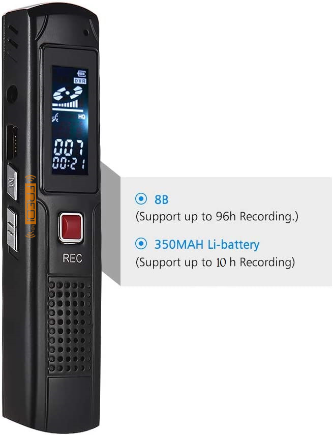  FREDI HD PLUS 8GB Digital Voice Recorder Dictaphone Phone Voice Record for Meetings Lessons +mp3 Player Mini Digital Audio Recorder Voice Recorder MP3 Player