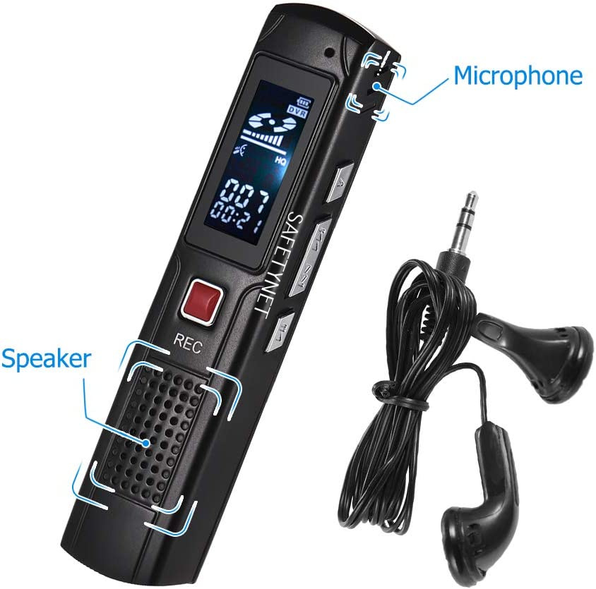 SAFETY NET 8GB Digital Audio Voice Recorder Ditacphone MP3 Music Player A-B Repeating