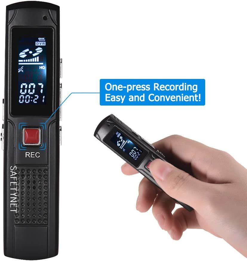 SAFETY NET 8GB Digital Audio Voice Recorder Ditacphone MP3 Music Player A-B Repeating