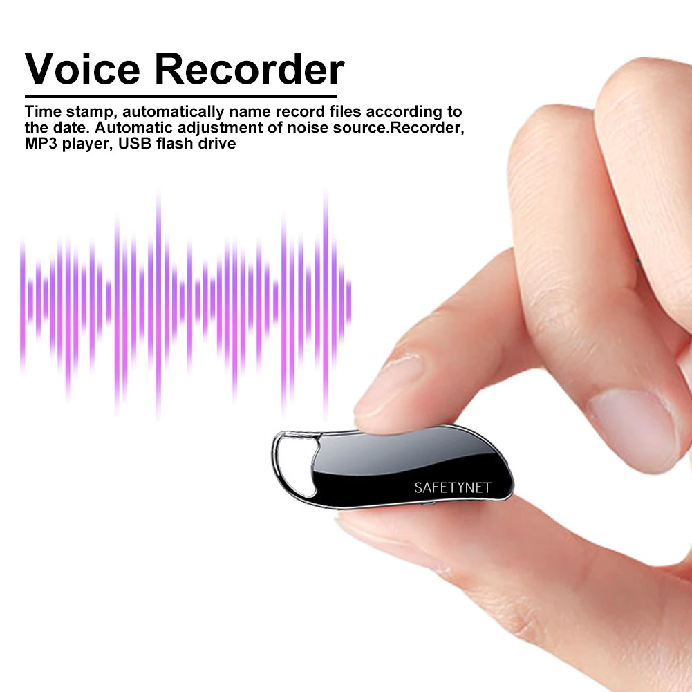 SAFETY NET Small Voice Activated Digital Key Chain Audio Recording Gadget Inbuilt 32GB SD Card| Mini Super Long Recorder| Crystal Clear Voice| Password Protection| Portable Device| for Home/Office/Meeting/Class.