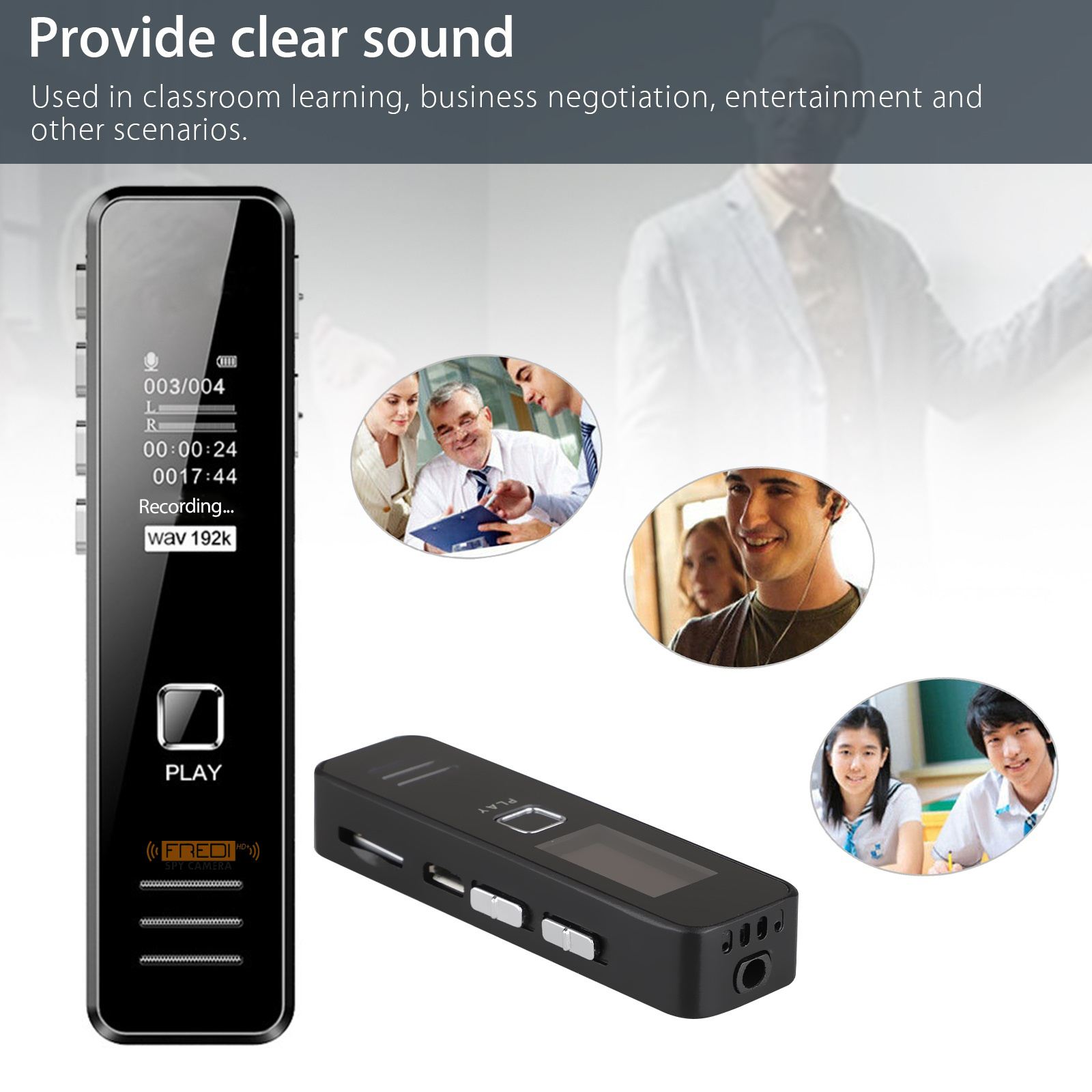 FREDI HD PLUS Mini Digital Voice Recorder Memory Supportable Professional Audio Recorder Microphone Sound Recording