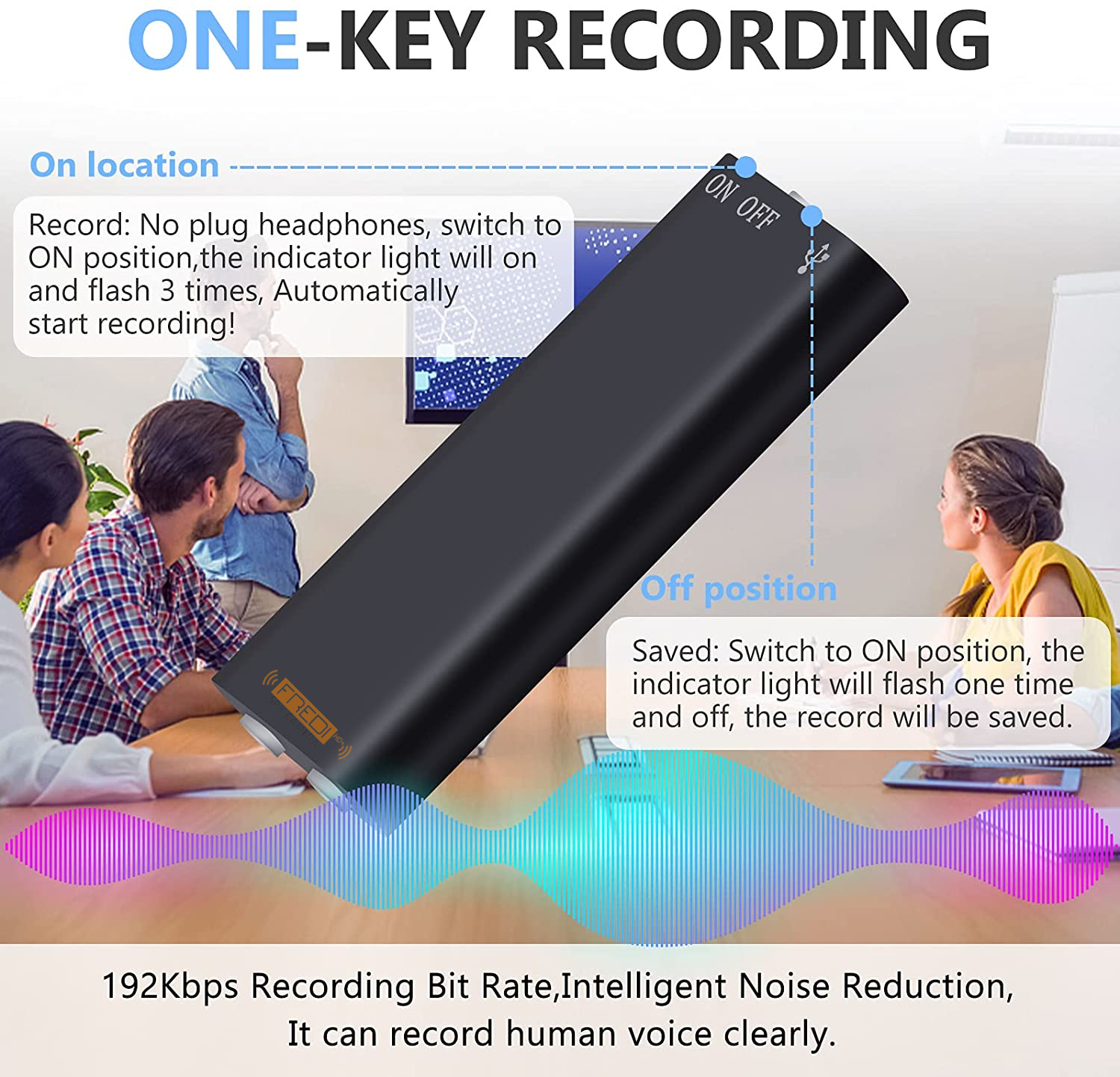 FREDI HD PLUS Digital Spy Voice Recorder with 8 GB Inbuilt Memory and Ear Phones for Long Distance Crystal Clear Recording